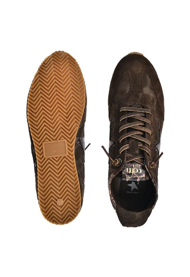 Sneakersy damskie Cetti C-1409 SRA INV27 COFFEE