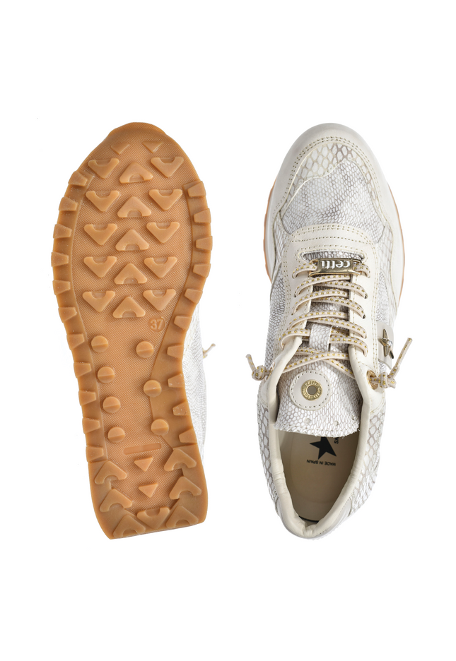 Sneakersy damskie Cetti C-848 SRA V26 SNAKE MARFIL